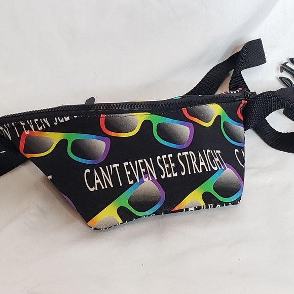 Handmade Pride Fanny Pack Belt Purse Adjustable Waist Rainbow OSFM - Picture 1 of 7